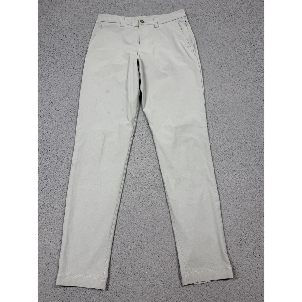 Lululemon‎ Pants Mens 28 Gray Woven Khakis Slim Fit Tapered Zip Pocket Casual